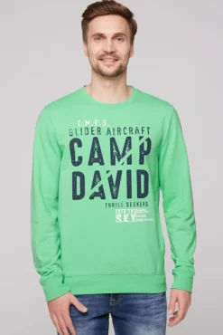 Herren CAMP DAVID & SOCCX Sweatshirt mit Logo Print regatta green