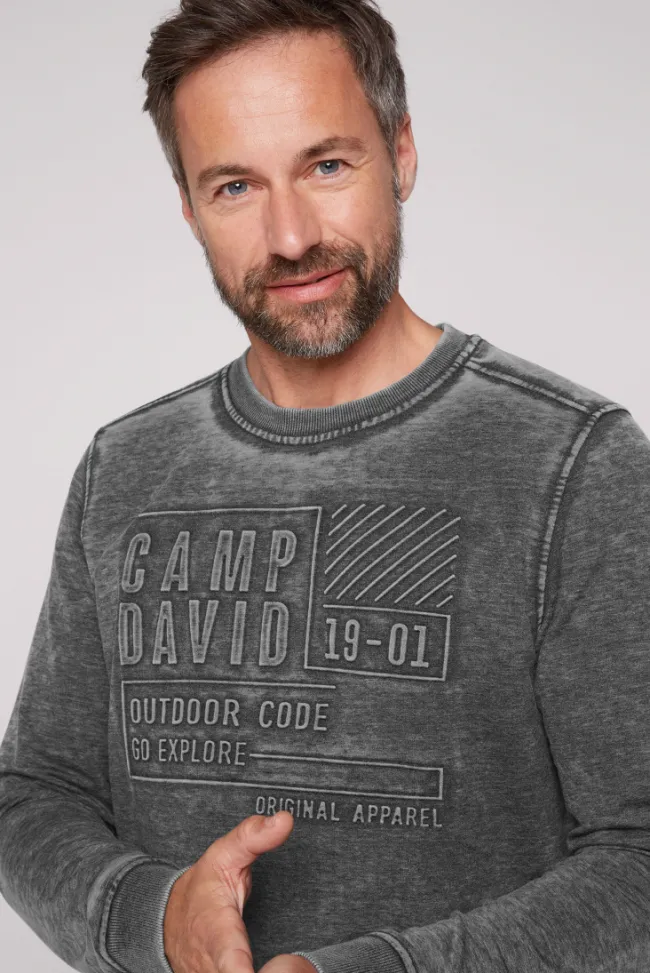 Herren CAMP DAVID & SOCCX Sweatshirt mit Prägedruck