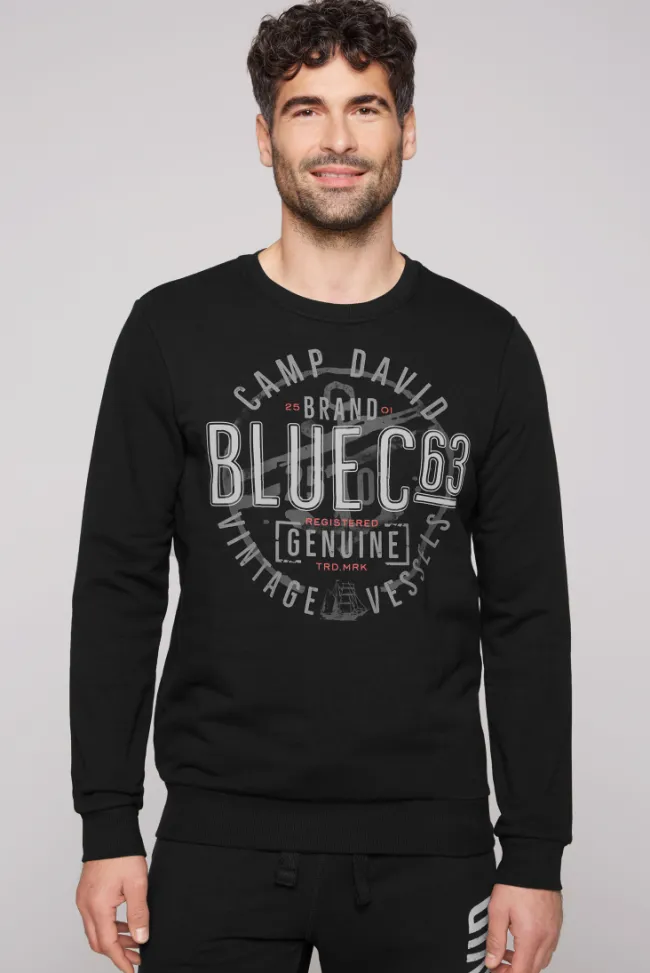 Herren CAMP DAVID & SOCCX Sweatshirt mit rundem Label Print