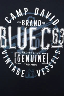 Herren CAMP DAVID & SOCCX Sweatshirt mit rundem Label Print blue navy