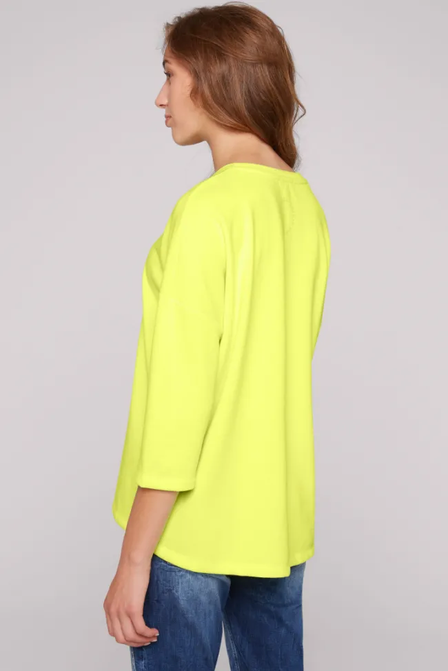 Damen CAMP DAVID & SOCCX Sweatshirt mit tonigen Rubber Prints yellow lime