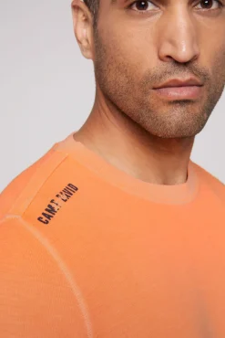 Herren CAMP DAVID & SOCCX Sweatshirt mit Used-Waschung sunrise orange