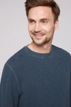 Herren CAMP DAVID & SOCCX Sweatshirt mit Used-Waschung blue navy