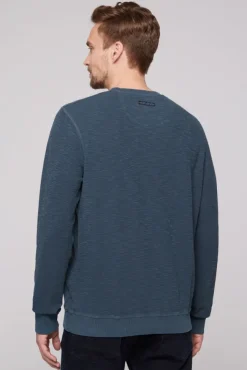 Herren CAMP DAVID & SOCCX Sweatshirt mit Used-Waschung blue navy