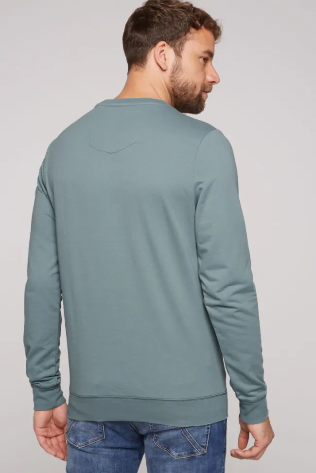 Herren CAMP DAVID & SOCCX Sweatshirt mit Wording Print grey green | S