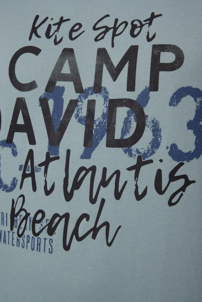 Herren CAMP DAVID & SOCCX Sweatshirt mit Wording Print grey green | S
