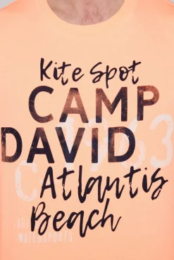 Herren CAMP DAVID & SOCCX Sweatshirt mit Wording Print speed orange