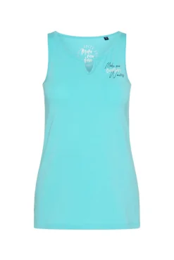 Damen CAMP DAVID & SOCCX Trägershirt mit offenem Rundhalsausschnitt lagoon blue