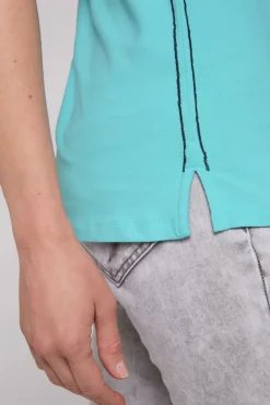 Damen CAMP DAVID & SOCCX Trägershirt mit offenem Rundhalsausschnitt lagoon blue