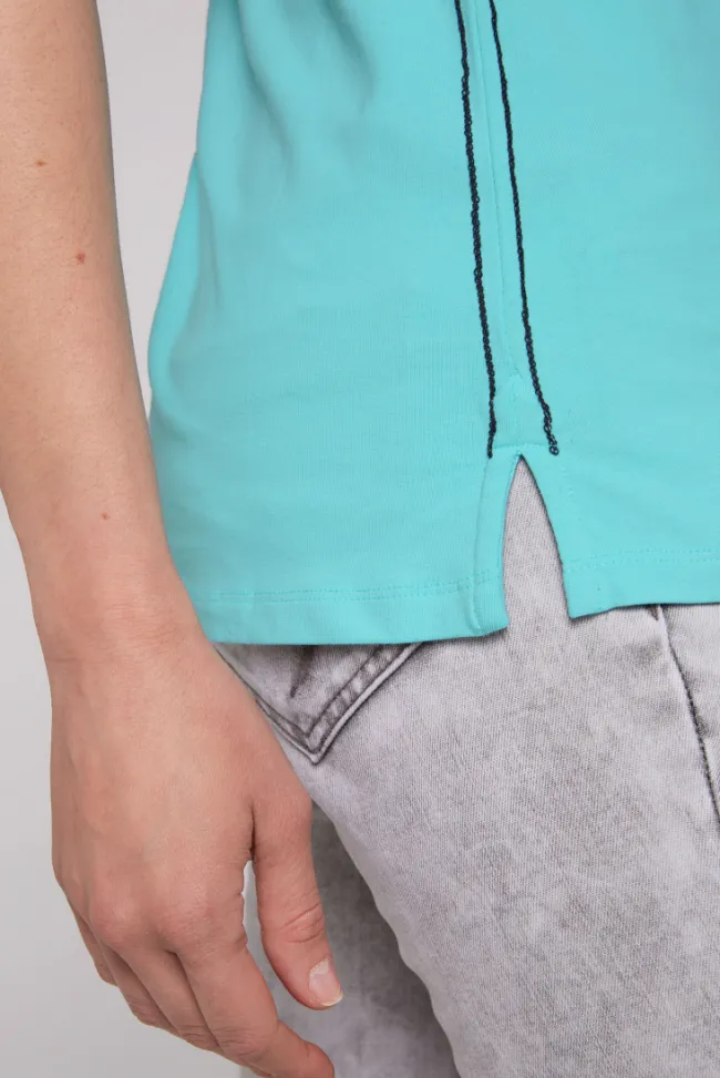 Damen CAMP DAVID & SOCCX Trägershirt mit offenem Rundhalsausschnitt lagoon blue