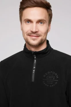 Herren CAMP DAVID & SOCCX Troyer-Fleeceshirt mit Tapes und Prägedrucken