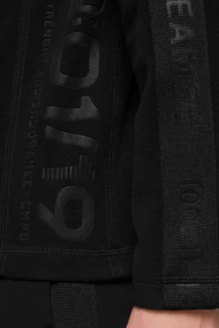 Herren CAMP DAVID & SOCCX Troyer-Fleeceshirt mit Tapes und Prägedrucken
