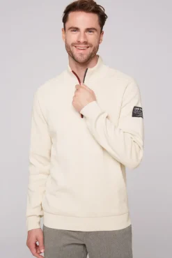 Herren CAMP DAVID & SOCCX Troyer-Pullover mit Zipper-Detail