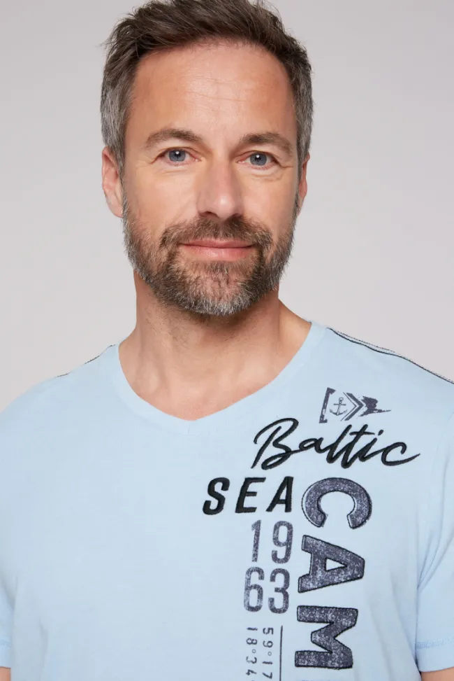 Herren CAMP DAVID & SOCCX T-Shirt Dip Dye mit senkrechtem Logo Artwork