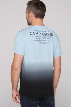 Herren CAMP DAVID & SOCCX T-Shirt Dip Dye mit senkrechtem Logo Artwork
