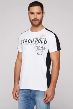 Herren CAMP DAVID & SOCCX T-Shirt mit Color-Blocking und Artwork