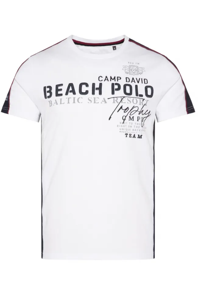 Herren CAMP DAVID & SOCCX T-Shirt mit Color-Blocking und Artwork
