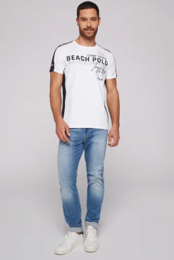 Herren CAMP DAVID & SOCCX T-Shirt mit Color-Blocking und Artwork