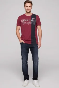 Herren CAMP DAVID & SOCCX T-Shirt mit Color-Blocking und Artwork