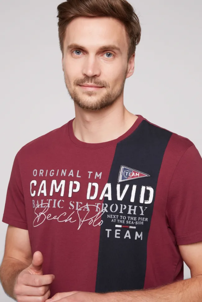 Herren CAMP DAVID & SOCCX T-Shirt mit Color-Blocking und Artwork