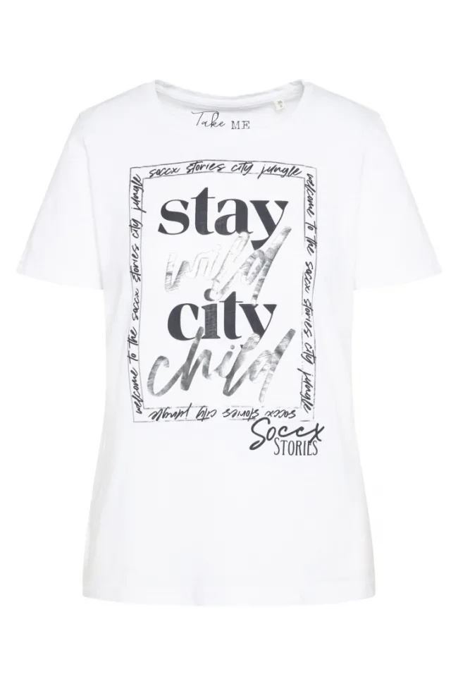 Damen CAMP DAVID & SOCCX T-Shirt mit Folienprint