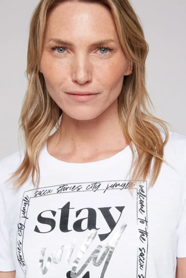 Damen CAMP DAVID & SOCCX T-Shirt mit Folienprint