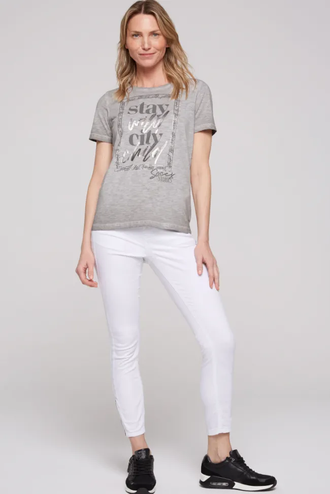 Damen CAMP DAVID & SOCCX T-Shirt mit Folienprint
