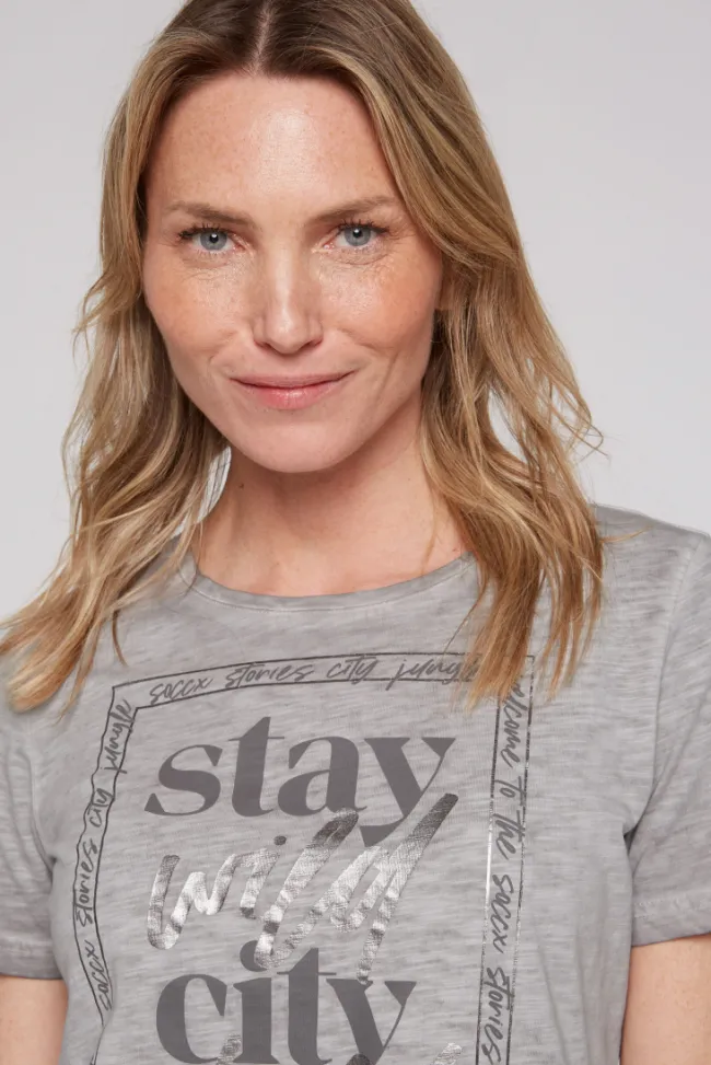 Damen CAMP DAVID & SOCCX T-Shirt mit Folienprint