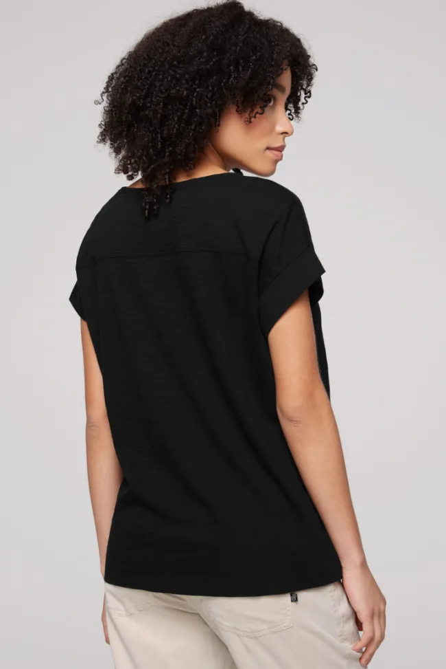 Damen CAMP DAVID & SOCCX T-Shirt mit Logo aus Schmucknieten