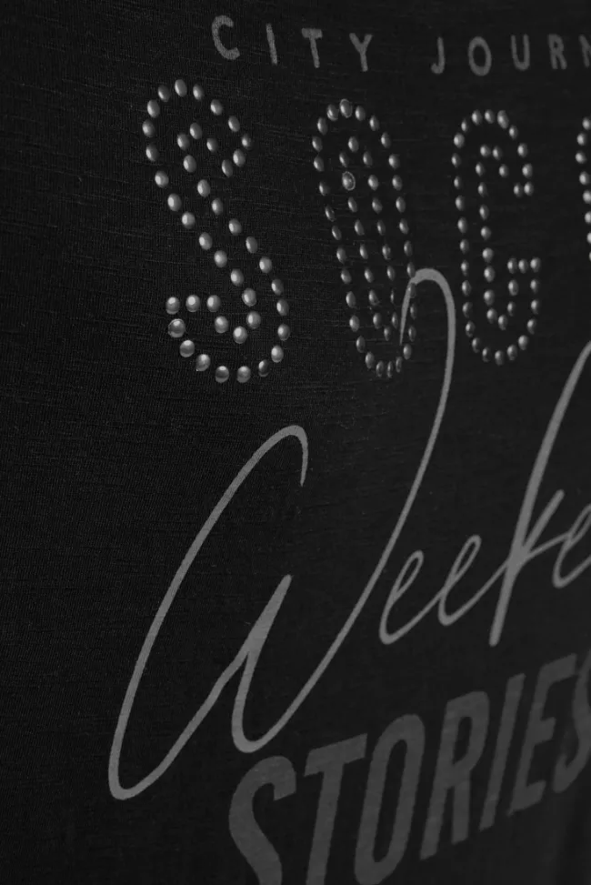 Damen CAMP DAVID & SOCCX T-Shirt mit Logo aus Schmucknieten