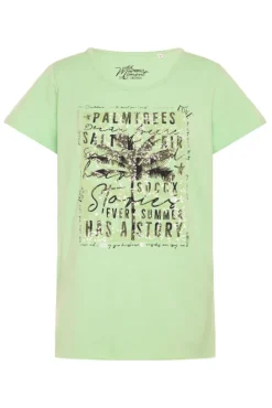 Damen CAMP DAVID & SOCCX T-Shirt mit Pailletten-Artwork light green