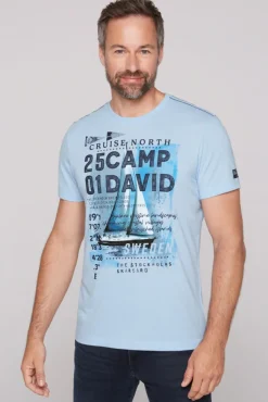 Herren CAMP DAVID & SOCCX T-Shirt mit Photoprint summer blue