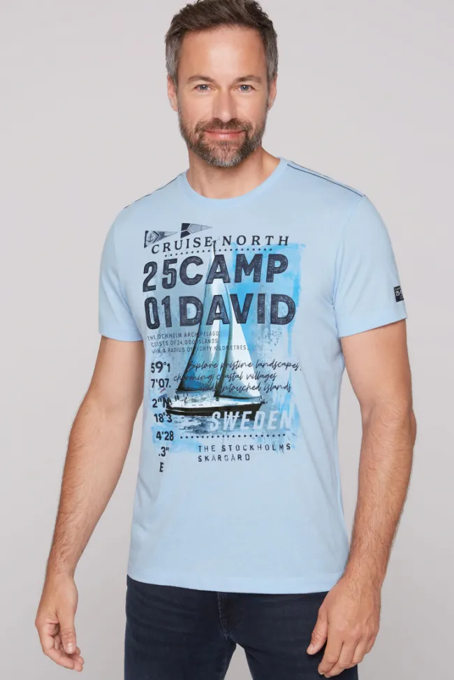 Herren CAMP DAVID & SOCCX T-Shirt mit Photoprint summer blue