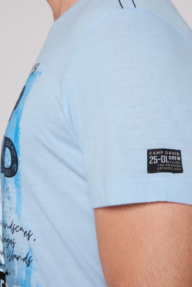 Herren CAMP DAVID & SOCCX T-Shirt mit Photoprint summer blue