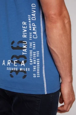 Herren CAMP DAVID & SOCCX T-Shirt mit Print im Used Look strong blue