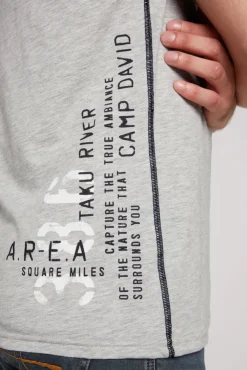 Herren CAMP DAVID & SOCCX T-Shirt mit Print im Used Look granite melange