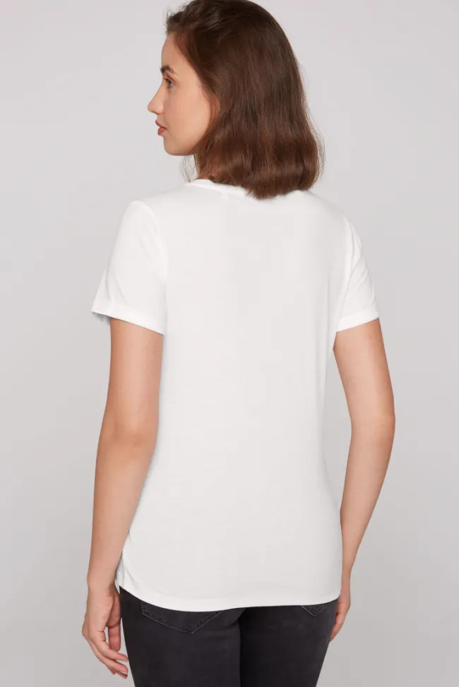 Damen CAMP DAVID & SOCCX T-Shirt mit Rundhalsausschnitt und Glitter Print