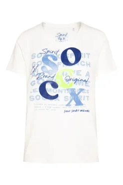 Damen CAMP DAVID & SOCCX T-Shirt mit Rundhalsausschnitt und Print