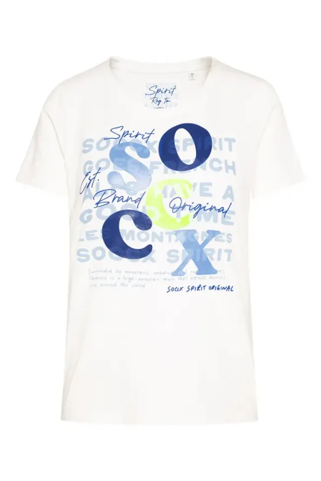 Damen CAMP DAVID & SOCCX T-Shirt mit Rundhalsausschnitt und Print