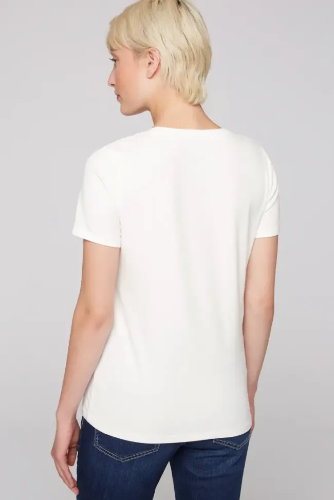 Damen CAMP DAVID & SOCCX T-Shirt mit Rundhalsausschnitt und Print