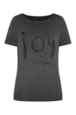 Damen CAMP DAVID & SOCCX T-Shirt mit U-Boot-Ausschnitt und Artwork
