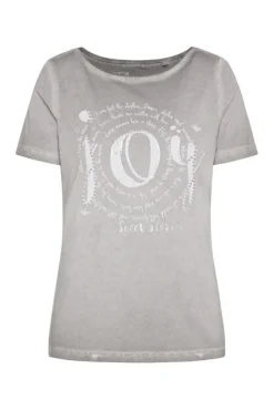 Damen CAMP DAVID & SOCCX T-Shirt mit U-Boot-Ausschnitt und Artwork