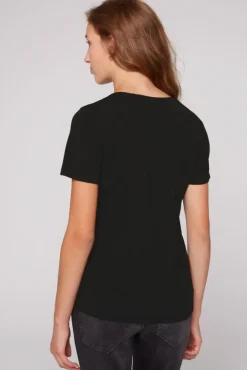 Damen CAMP DAVID & SOCCX T-Shirt mit V-Ausschnitt und Print