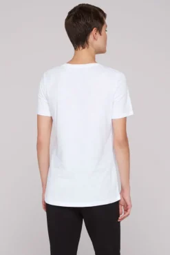 Damen CAMP DAVID & SOCCX T-Shirt mit V-Ausschnitt und Photoprint