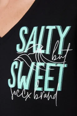 Damen CAMP DAVID & SOCCX T-Shirt mit V-Ausschnitt und Label Print