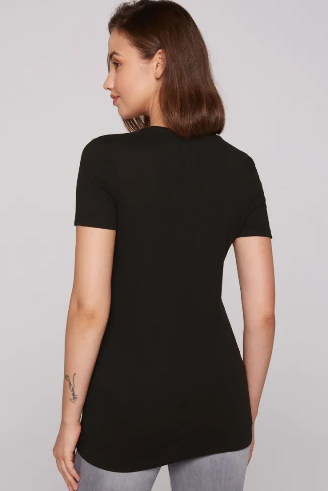 Damen CAMP DAVID & SOCCX T-Shirt mit Wording Print und Schmucksteinen
