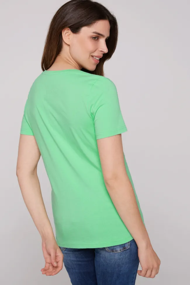 Damen CAMP DAVID & SOCCX T-Shirt Rundhals mit Logo Artwork regatta green