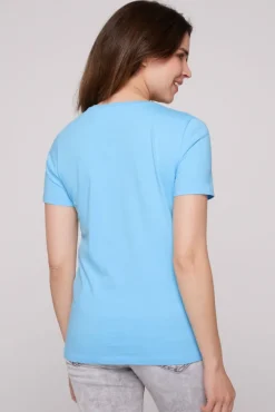 Damen CAMP DAVID & SOCCX T-Shirt Rundhals mit Logo Artwork | M
