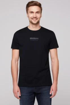 Herren CAMP DAVID & SOCCX T-Shirt Rundhals mit Logo Print blue navy