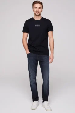 Herren CAMP DAVID & SOCCX T-Shirt Rundhals mit Logo Print blue navy